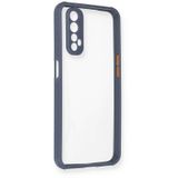 Newface Realme 7 Miami Şeffaf Silikon Gri Cep Telefonu Kılıfı