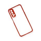 Newface Realme 7 Miami Şeffaf Silikon Kırmızı Cep Telefonu Kılıfı