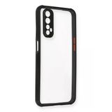Newface Realme 7 Miami Şeffaf Silikon Siyah Cep Telefonu Kılıfı