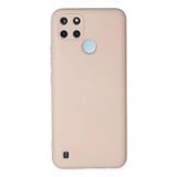 Newface Realme İle Uyumlu C25Y Kılıf Nano içi Kadife Silikon - Pudra