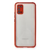 Newface Samsung Galaxy A02S Miami Şeffaf Silikon Kırmızı Cep Telefonu Kılıfı