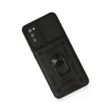 Newface Samsung Galaxy A02S Pars Lens Yüzüklü Silikon - Siyah Kılıf