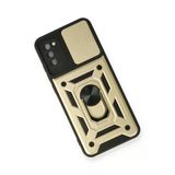 Newface Samsung Galaxy A03S Pars Lens Yüzüklü Silikon - Gold Kılıf