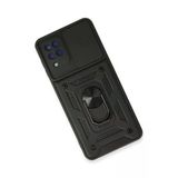 Newface Samsung Galaxy A22 Pars Lens Yüzüklü Silikon - Siyah Kılıf