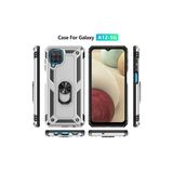 Newface Samsung Galaxy A22 Sofya Yüzüklü Silikon Kapak Gümüş Cep Telefonu Kılıfı