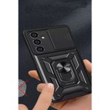 Newface Samsung Galaxy A25 5G Kılıf Pars Lens Yüzüklü Silikon - Kırmızı