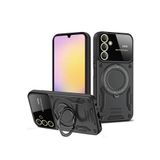 Newface Samsung Galaxy A35 5G Kılıf Joy Lens Standlı Kapak - Siyah