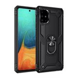 Newface Samsung Galaxy A71 Sofya Yüzüklü Silikon Kapak Siyah Cep Telefonu Kılıfı