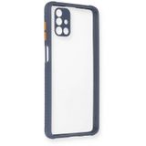 Newface Samsung Galaxy M51 Miami Şeffaf Silikon Gri Cep Telefonu Kılıfı
