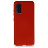 Newface Samsung Galaxy S20 Nano İçi Kadife Silikon Kırmızı Cep Telefonu Kılıfı
