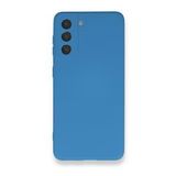 Newface Samsung Galaxy S21 Nano İçi Kadife Silikon Mavi Cep Telefonu Kılıfı