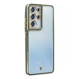 Newface Samsung Galaxy S21 Ultra Kılıf Liva Lens Silikon - Yeşil