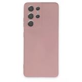 Newface Samsung Galaxy S21 Ultra Kılıf Nano İçi Kadife Silikon - Pudra