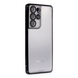 Newface Samsung Galaxy S21 Ultra Kılıf Razer Lensli Silikon - Siyah