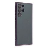 Newface Samsung Galaxy S22 Ultra Kılıf Razer Lensli Silikon - Mor