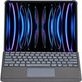 Newface T5509D Ipad Pro 12.9 (2022) Kılıf Palermo Ledli Klavyeli Standlı Tablet Kılıfı - Siyah - 001-Renkli