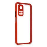 Newface Xiaomi Mi 10T Pro Miami Şeffaf Silikon Kırmızı Cep Telefonu Kılıfı
