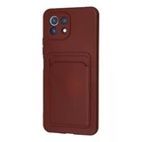 Newface Xiaomi Mi 11 Kelvin Kartvizitli Silikon Bordo Cep Telefonu Kılıfı
