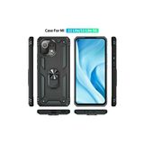 Newface Xiaomi Mi 11 Lite Kılıf Sofya Yüzüklü Siyah Silikon Kapak Kılıf