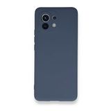 Newface Xiaomi Mi 11 Nano İçi Kadife Silikon Gri Cep Telefonu Kılıfı