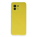 Newface Xiaomi Mi 11 Nano İçi Kadife Silikon Sarı Cep Telefonu Kılıfı