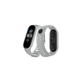 Newface Xiaomi Mi Band 6 Gri-Kırmızı Spor Delikli Kordon