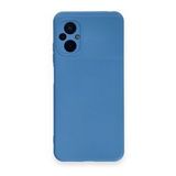 Newface Xiaomi Poco M5 Nano İçi Kadife Silikon Mavi Cep Telefonu Kılıfı