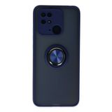 Newface Xiaomi Redmi 10C Kılıf Montreal Yüzüklü Silikon Kapak - Lacivert