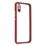 Newface Xiaomi Redmi 9A Miami Şeffaf Silikon Fuşya Cep Telefonu Kılıfı