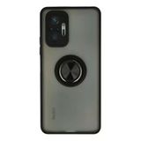 Newface Xiaomi Redmi Note 10 Pro Siyah Montreal Yüzüklü Silikon Kapak Kılıf