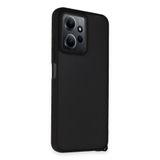NewFace Xiaomi Redmi Note 12 4G ile Uyumlu Elegant Seri Silikon Kılıf, Siyah, Mat Yarı Şeffaf, Yükseltilmiş Kamera Çerçevesi