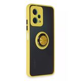 Newface Xiaomi Redmi Note 12 5G Kılıf Montreal Yüzüklü Silikon Kapak - Sarı