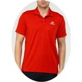Newforss Adidas EF-4003 Erkek Polyester Mesh Polo Yaka T-Shirt - Kırmızı