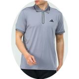 Newforss Adidas EF-4204 Erkek Polyester Mesh Polo Yaka T-Shirt - Gri