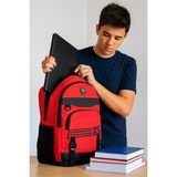 Newfull Station 85 Astarlı Sırt ve Okul Çantası-Laptop Bölmeli - Ebatlar : Boy: 47 Cm / En: 37 Cm / Derinlik:18 Cm - Kırmızı