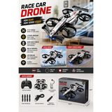 Newiba Race Car Drone 2'si 1 Arada Karada Giden ve Uçan Uzaktan Kumandalı Işıklı Yarış Arabası Drone Oyuncak - Açık Gri