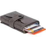 Newish Deri Rfıd Koruyucu Alüminyum Otomatik Mekanizma Kartlık ve Cüzdan NEW068 - Gri