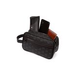 Newish Erkek Deri Portföy Clutch Traş Kozmetik Bakım Ve Günlük El Çantası (14X24CM) - Siyah - Lacivert