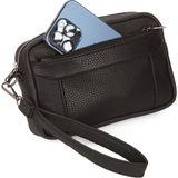 Newish Erkek El Askılı Portföy Clutch El Çantası NEW256 - Suni Deri, 3 Fermuarlı Bölme ile Şık ve Kullanışlı - Siyah