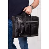 Newish Erkek Hakiki Deri Evrak ve Bilgisayar Laptop Çantası - new005 - Siyah