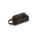 Newish Erkek Siyah Deri Portföy Clutch Traş Kozmetik Bakım ve Günlük El Çantası
