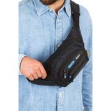 Newish Erkek Siyah USB Kulaklık Çıkışlı Crossbody Çapraz Göğüs Omuz ve Bel Çantası NEW328 - Siyah - Mavi