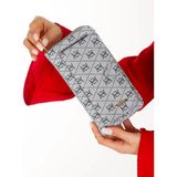 Newish Kadın Deri Desenli Telefon Kağıt Para Bölmeli Kartlık ve Cüzdan NEW213 - Gri