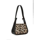 Newish Kadın Leopar Tiger Süet Baget Omuz Çantası new270 - Altın - Leopar