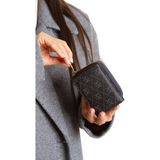 Newish Kadın Mini Cüzdan Fermuarlı Çok Bölmeli Kartlık ve Bozuk Para Bölmeli Küçük Cüzda - NEW392 - Siyah