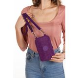 Newish Kadın Mor Krınkıl Suya Dayanıklı Telefon Bölmeli Mini Omuz Ve Bel Çantası (BOY:19 EN:12CM)