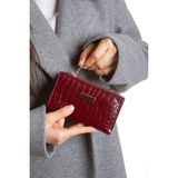 Newish Kadın Suni Deri Küçük Boy Kartlık ve Bozuk Para Bölmeli Cüzdan - NEW393 - Bordo