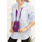 Newish Krınkıl Su Geçirmez Omuz Çantası Kadın Mor boy:19 En:12cm