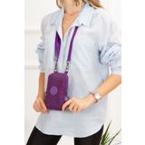 Newish Krınkıl Su Geçirmez Omuz Çantası Kadın Mor boy:19 En:12cm
