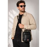 NEWISH POLO ACCESSORIES Erkek Siyah Çapraz Omuz Ve El Çantası
